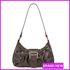 Y2K Hobo Shoulder Bag Vegan Leather Small Punk Purse Trendy Chic